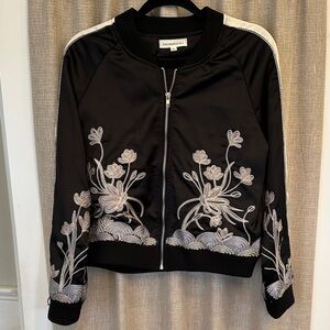 Dance & Marvel Black Embroidered Bomber Jacket